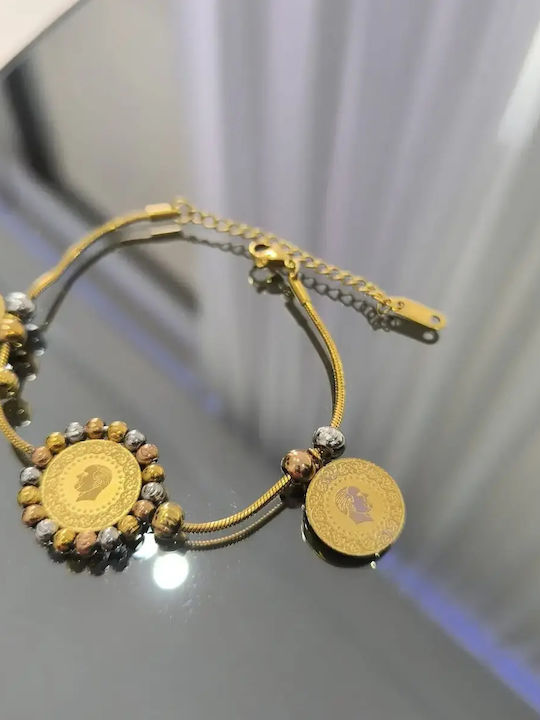Kinzi Women's Bracelet Chain made of Steel Gold Plated