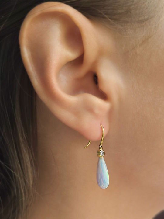 Ohrringe K14 Gold Opal Zirkon S124526p