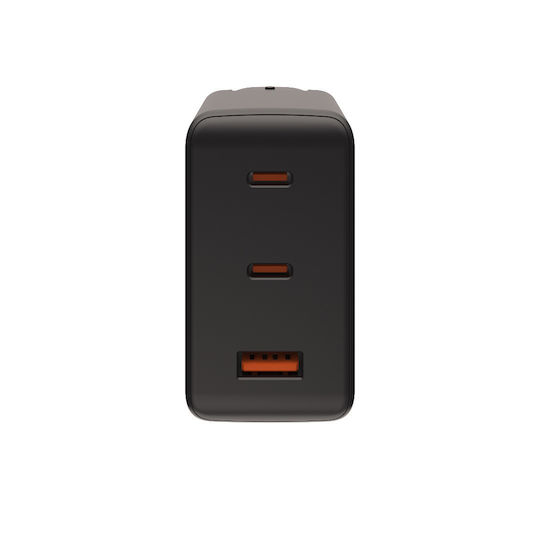 UAG Charger Without Cable GaN with USB-A Port and 2 USB-C Ports 100W Power Delivery Black/Orange (SRGE)