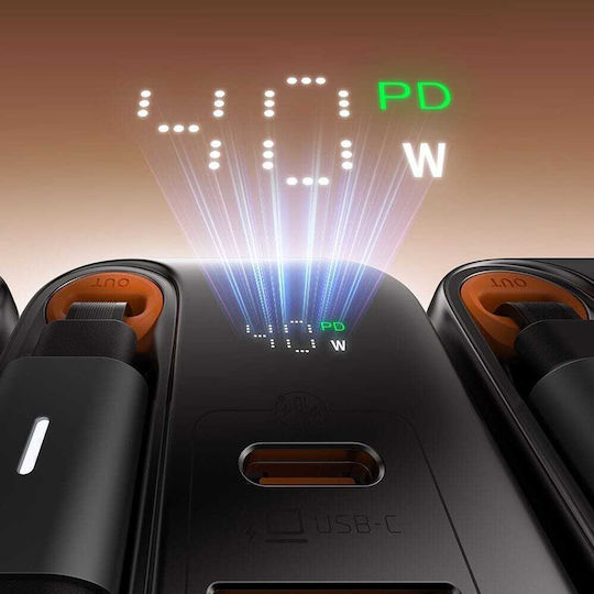 Mcdodo Charger GaN with USB-A Port and USB-C Port and Cable USB-C 40W Power Delivery Blacks (FreeGo CH-4281)