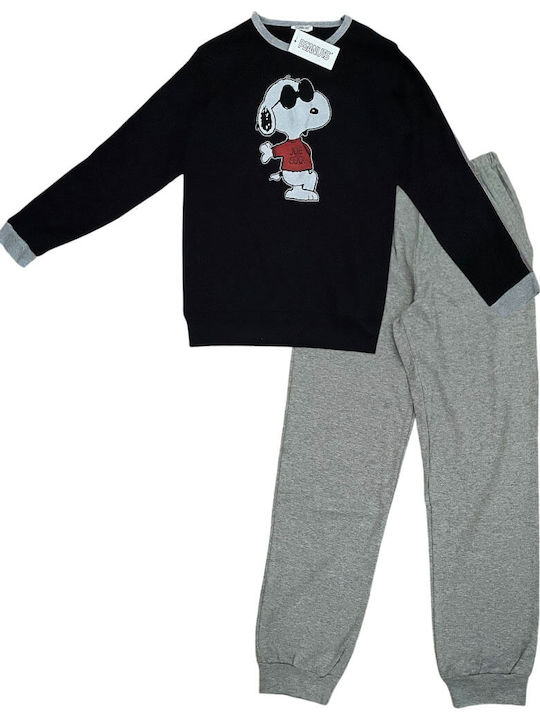 Rachel SN14 Men's Winter Pajamas Set Black