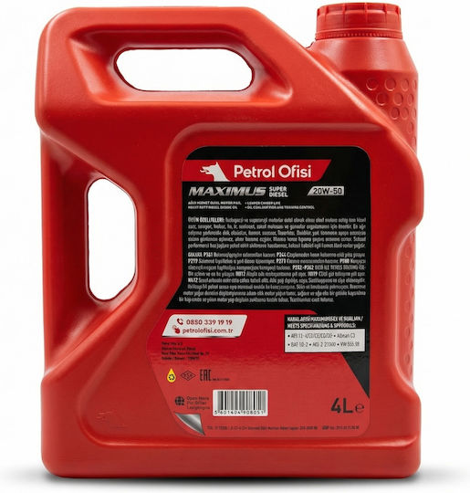 Petrol Ofisi Car Oil 20W-50 4lt