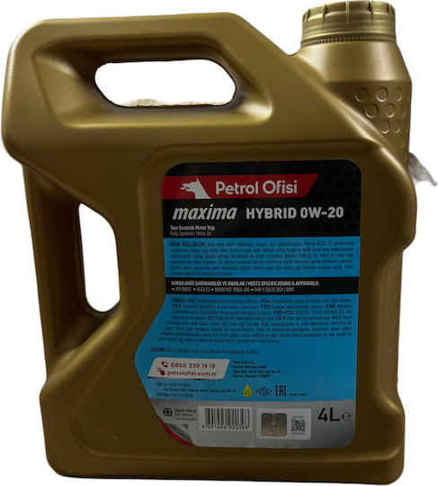 Petrol Ofisi Συνθετικό Λάδι Αυτοκινήτου 0W-20 4lt