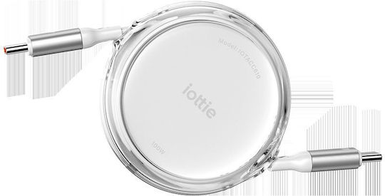 Iottie 100W Retractable USB-C Cable 2 Pack White