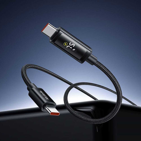 Mcdodo LED USB 2.0 Cable USB-C male - USB-C 100W Μαύρο 1.2m
