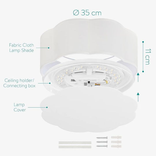 Navaris Plafonieră de Tavan Baie 35.2buc Albă cu LED Integrat și Telecomandă