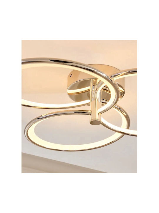 Lightplanet Πλαφονιέρα Οροφής Ασημί με Ενσωματωμένο LED