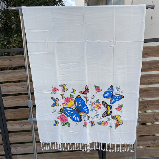 Pestemal Beach Towel Pareo Cotton White 180x100cm
