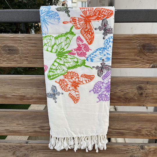 Pestemal Beach Towel Pareo Cotton White 180x100cm