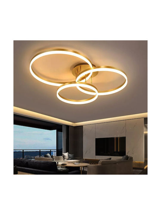 Lightplanet Πλαφονιέρα Οροφής Χρυσή με Ενσωματωμένο LED και Τηλεχειριστήριο
