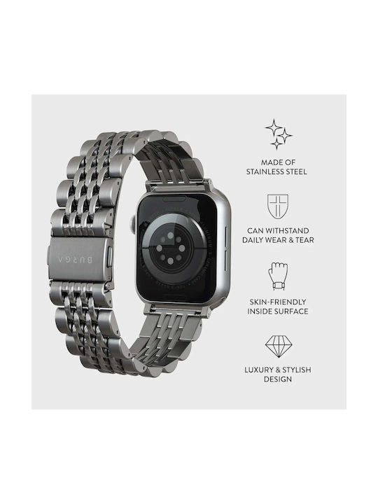 Burga Armband Silber (Apple Watch 4/5/6/7/8/9/10/11 - SE (1/2/3)) Burga Armband Silber (Apple Watch 4/5/6/7/8/9/10/11 - SE (1/2/3))