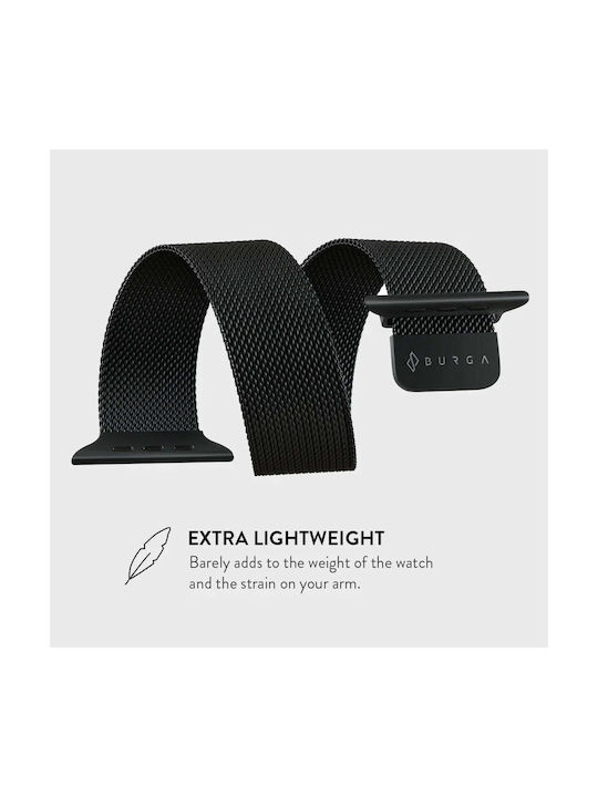 Burga Armband Rostfreier Stahl Schwarz (Apple Watch 4/5/6/7/8/9/10/11 - SE (1/2/3))