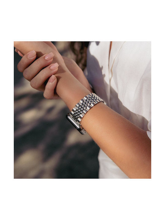 Burga Armband Rostfreier Stahl Silber (Apple Watch 4/5/6/7/8/9/10/11, SE, Ultra)