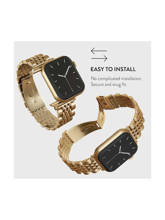 Burga Armband Rostfreier Stahl Gold (Apple Watch 4/5/6/7/8/9/10/11, SE (1/2/3))