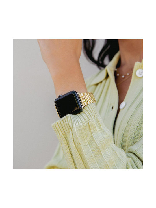 Burga Armband Rostfreier Stahl Gold (Apple Watch 4/5/6/7/8/9/10/11, SE (1/2/3))
