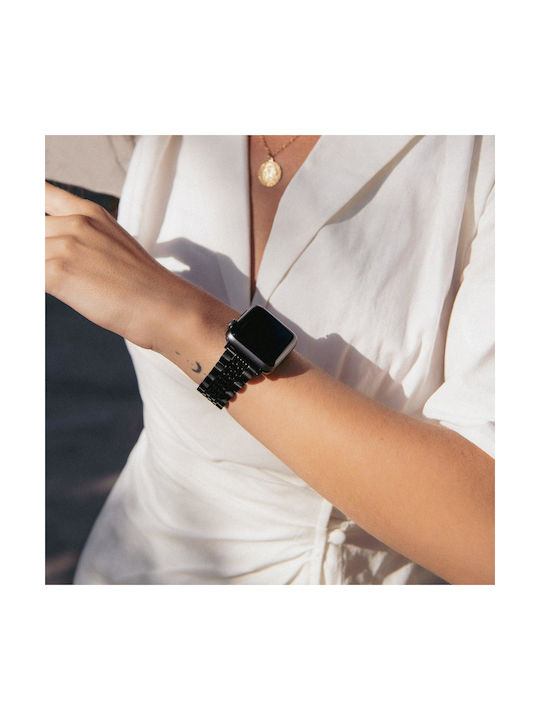 Burga Armband Rostfreier Stahl Schwarz (Apple Watch 4/5/6/7/8/9/10/11 - SE (1/2/3))