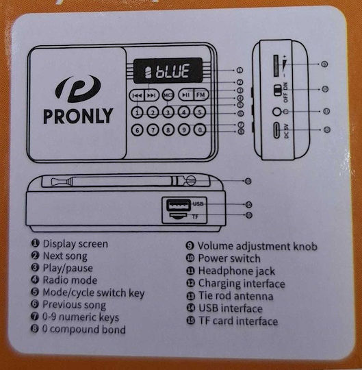 PR-808BT Cu baterie cu Bluetooth și USB Gri