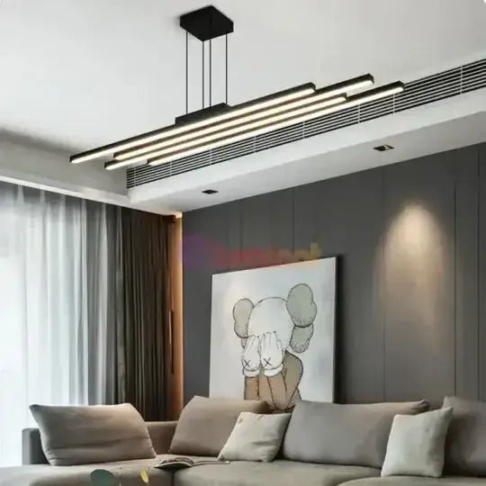 Lightplanet Lustră Negru LED cu Alb Rece Lumină