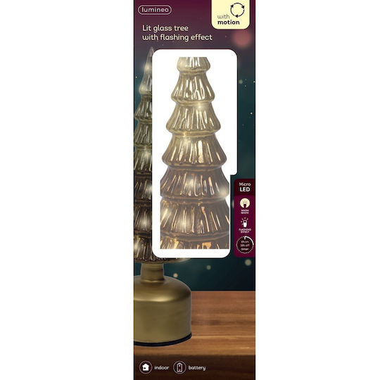 Lumineo Led Glass Antique Micro Flashing Effect Christmas Decorative Tree 10×33cm
