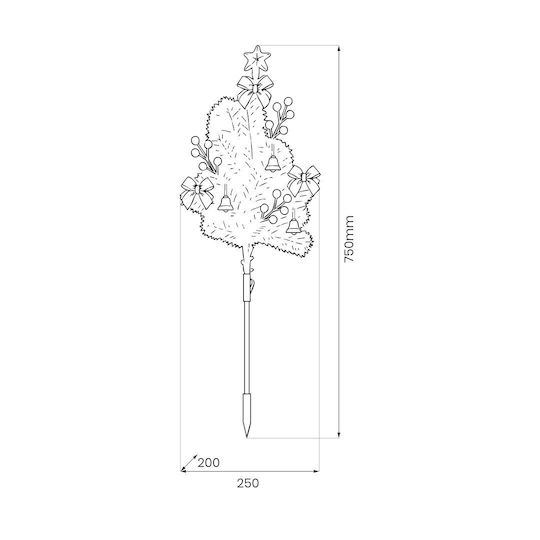 Led Decorativ Arbore de Crăciun cu Lumină LED Țeavă de Grădină 1w Înălțime 75cm Alb