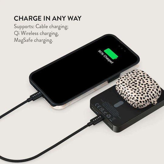Burga MagSafe Power Bank 5000mAh 7.5W with USB-C Port Gunmetal - Almond Latte