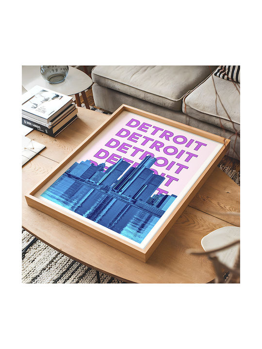 Poster Detroit Pop Art Pst25504 21cm X 30cm White PVC Frame