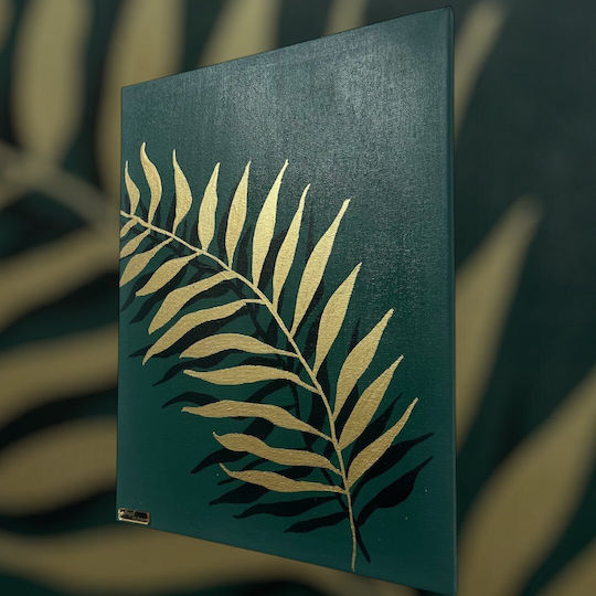 Διακοσμητικός Πίνακας Gold Tropical Leaves