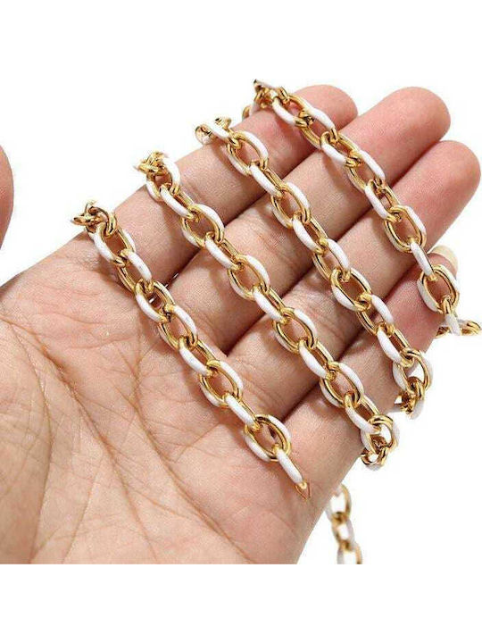 Chain Neck made of Stainless Steel Gold-plated Wide Thickness 8mm and Length 48cm