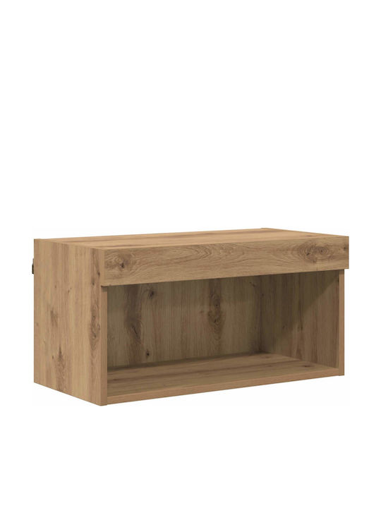 Living Room TV Unit with Showcase & Lighting Artisan Oak L30xW28.5xH30cm
