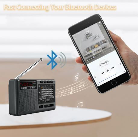 Xhdata D-368 Tragbares Radio mit Bluetooth und USB Schwarz