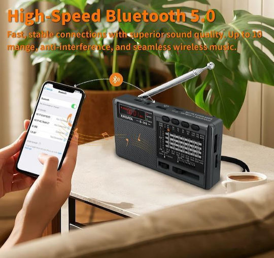 Xhdata D-368 Tragbares Radio mit Bluetooth und USB Schwarz