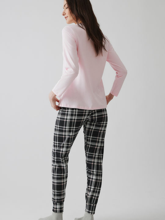Minerva Winter Women's Cotton Pink Pyjama Set