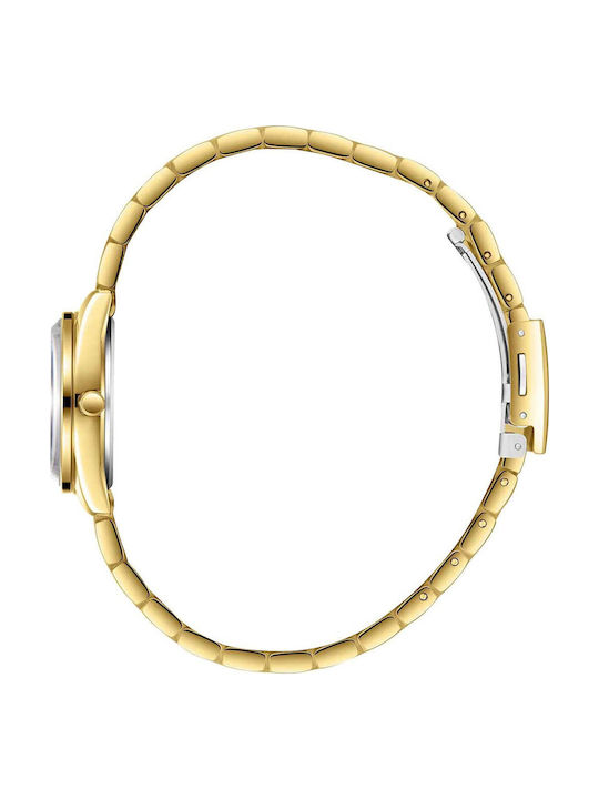 Lee Cooper Bracelet Γυναικείο Ρολόι Μπαταρίας με Χρυσό Μεταλλικό Μπρασελέ