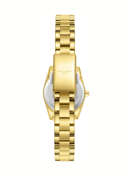 Lee Cooper Bracelet Γυναικείο Ρολόι Μπαταρίας με Χρυσό Μεταλλικό Μπρασελέ