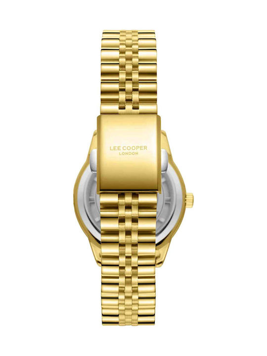 Lee Cooper Bracelet Γυναικείο Ρολόι Μπαταρίας με Χρυσό Μεταλλικό Μπρασελέ