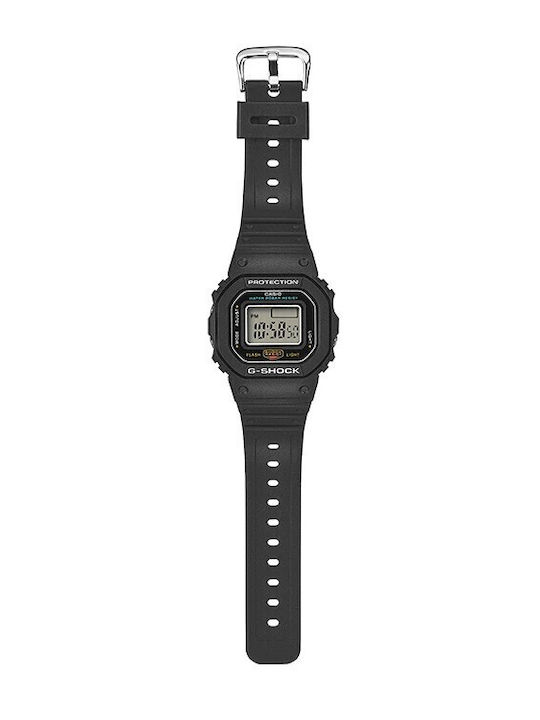 Casio Digital Men's Watch Battery with Red Rubber Strap