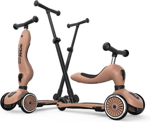 Scoot & Ride Kinderroller Highwaykick 1 Push & Go 3-Rad mit Sitz Mocha