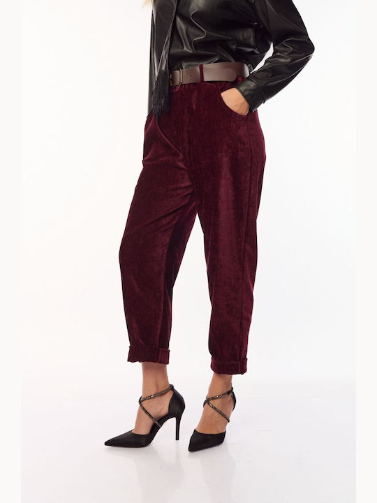 Damen Stoff Hose Bordeaux