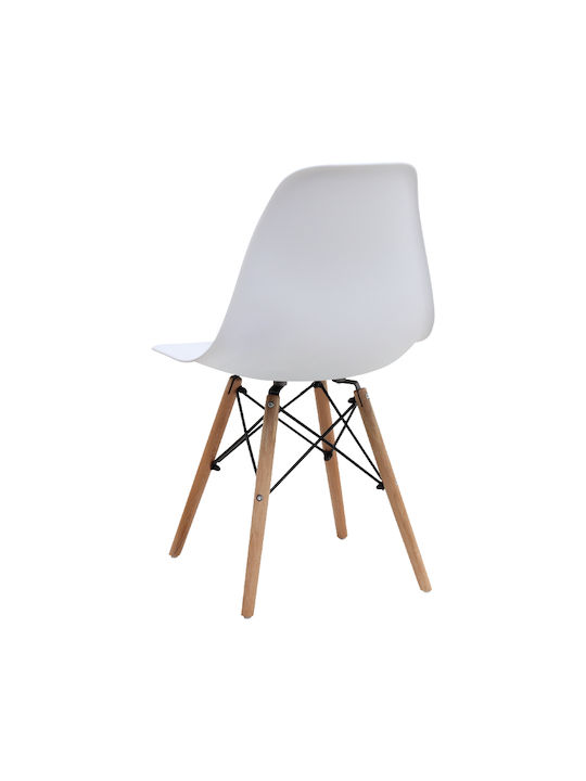 Nova Dining Room Polypropylene Chair White - Natural 46x51x80cm