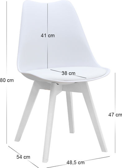 Viva Dining Room Polypropylene Chair White 48.5x54x80cm