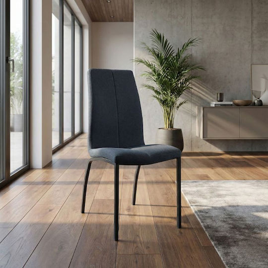 Fina Dining Room Fabric Chair Anthracite - Black 43x58x95cm