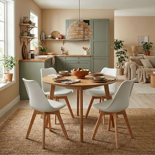 Viva Dining Room Polypropylene Chair White - Natural 48.5x54x80cm