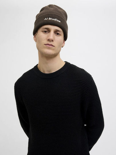 Beanie Männer Beanie Gestrickt in Braun Farbe