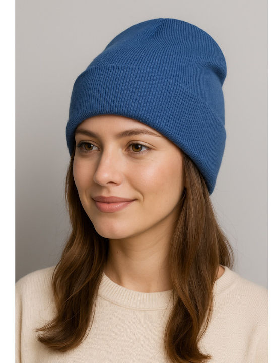Beanie Unisex Beanie Knitted in Blue color