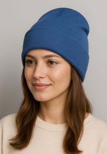 Beanie Unisex Beanie Gestrickt in Blau Farbe