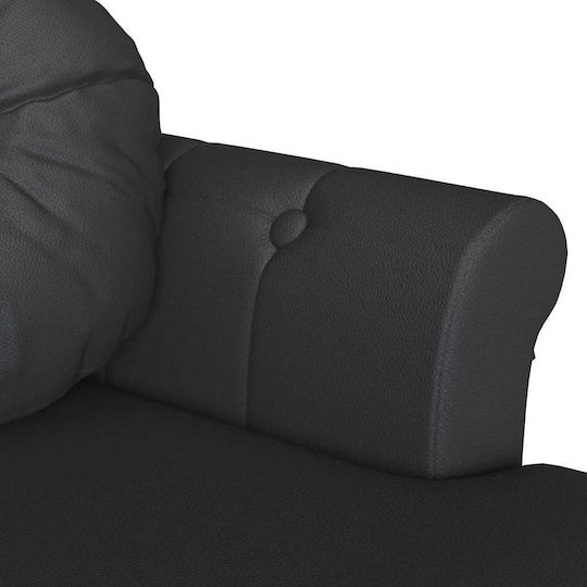 Двуместен Диван Изкуствена кожа Черно 120.5x65x75см.