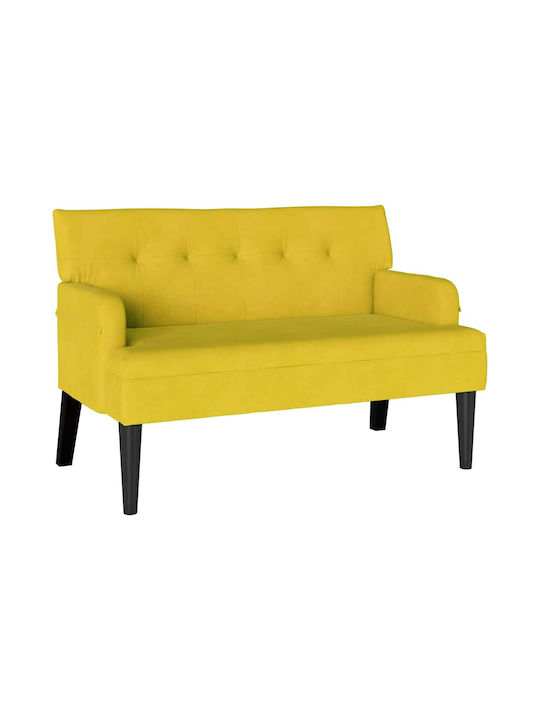 Canapea Cu Două Locuri Din Catifea Galbenă 112x65.5x75cm