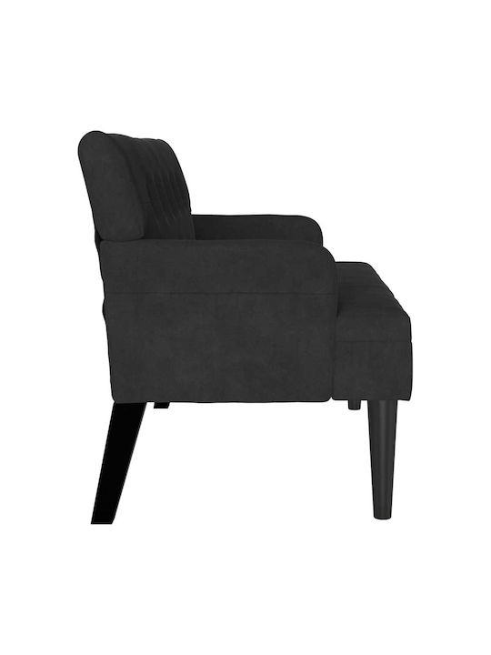 Doppelsitzer Sofa Samt Schwarz 112x65,5x75cm