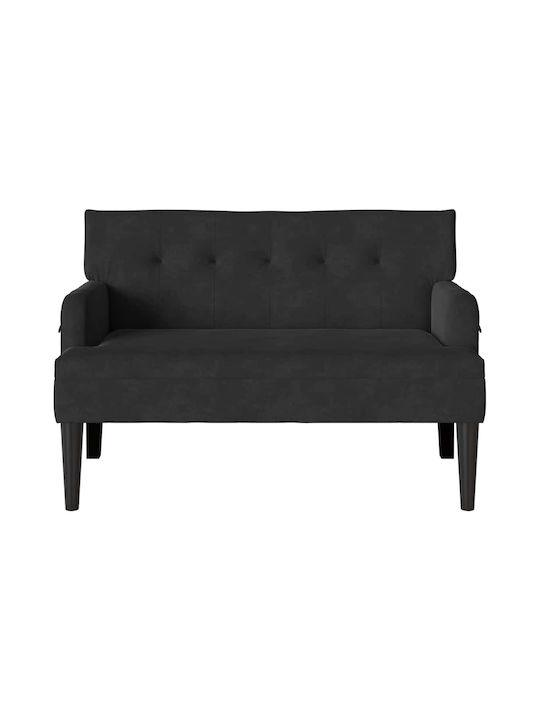 Doppelsitzer Sofa Samt Schwarz 112x65,5x75cm