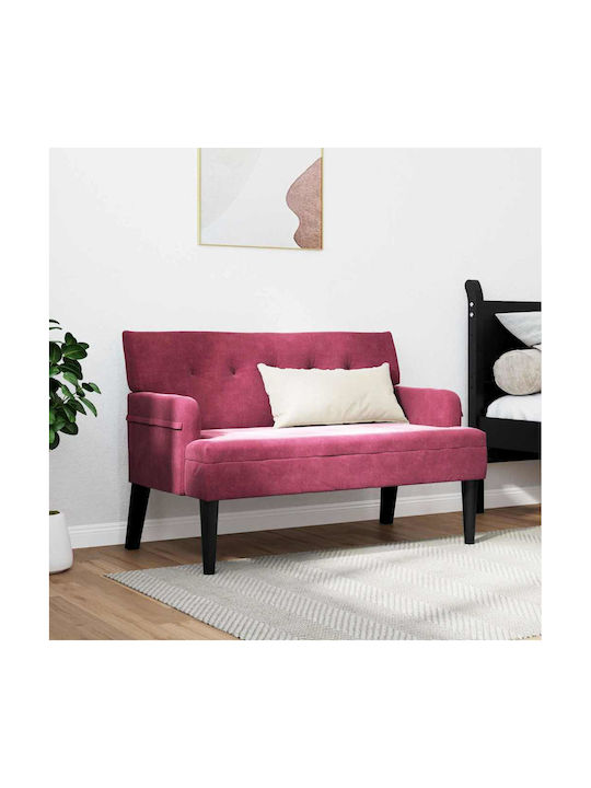 Διθέσιος Καναπές Βελούδινος Κόκκινο 112x65.5x75εκ.